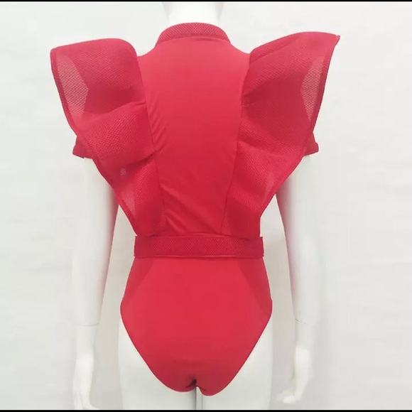 Elegant Red Body Suit - Picture 5 of 8